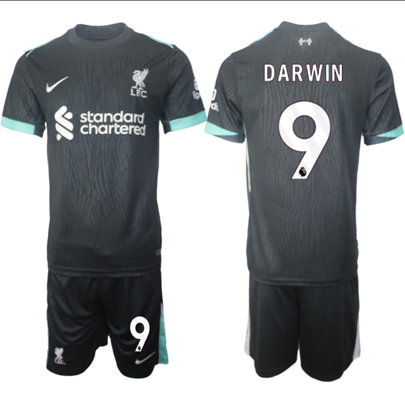 Men 2024-2025 Club Liverpool away Black #9 Soccer Jersey->customized nfl jersey->Custom Jersey